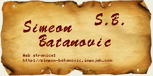 Simeon Batanović vizit kartica